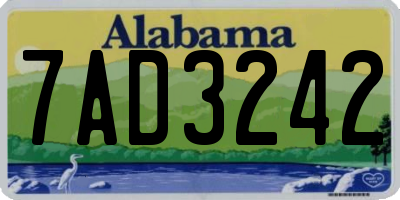 AL license plate 7AD3242