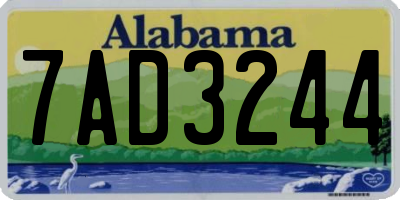 AL license plate 7AD3244