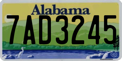 AL license plate 7AD3245