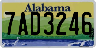 AL license plate 7AD3246