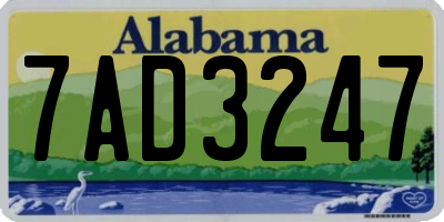 AL license plate 7AD3247