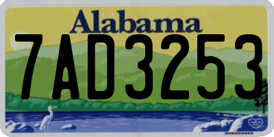 AL license plate 7AD3253