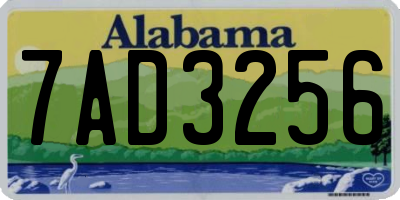 AL license plate 7AD3256