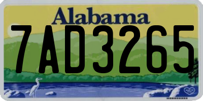AL license plate 7AD3265