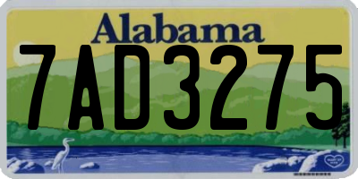 AL license plate 7AD3275