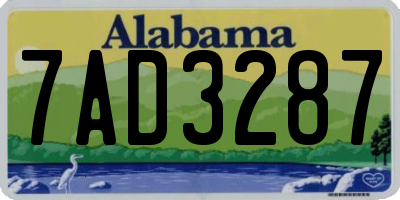 AL license plate 7AD3287