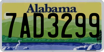 AL license plate 7AD3299
