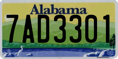 AL license plate 7AD3301