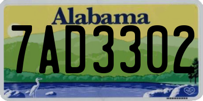 AL license plate 7AD3302