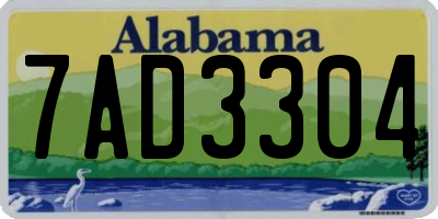 AL license plate 7AD3304