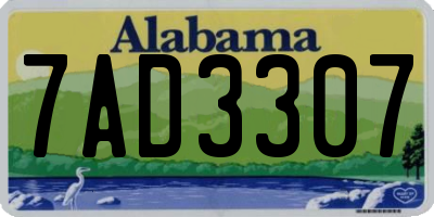 AL license plate 7AD3307
