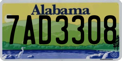 AL license plate 7AD3308