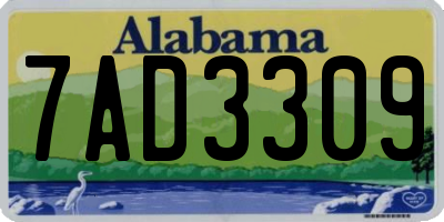 AL license plate 7AD3309