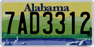 AL license plate 7AD3312