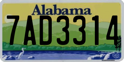 AL license plate 7AD3314