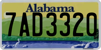 AL license plate 7AD3320