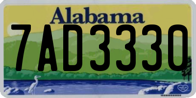 AL license plate 7AD3330