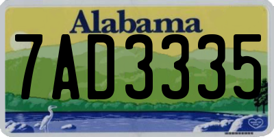 AL license plate 7AD3335