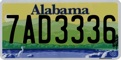 AL license plate 7AD3336