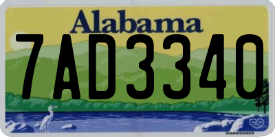 AL license plate 7AD3340