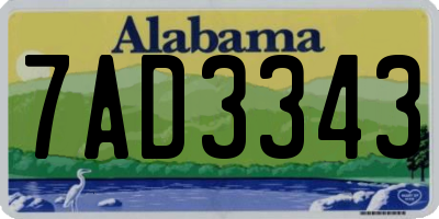 AL license plate 7AD3343