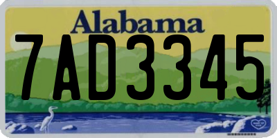 AL license plate 7AD3345