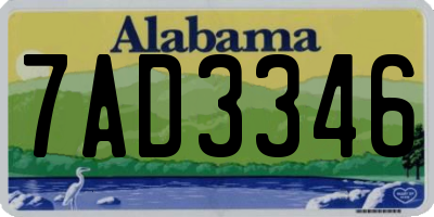 AL license plate 7AD3346