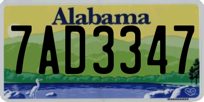 AL license plate 7AD3347