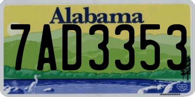 AL license plate 7AD3353
