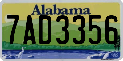 AL license plate 7AD3356