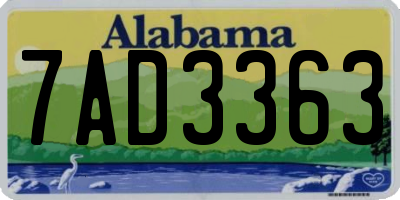 AL license plate 7AD3363