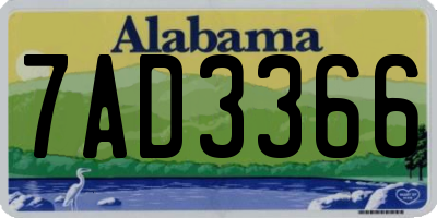 AL license plate 7AD3366