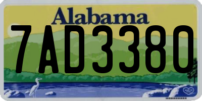 AL license plate 7AD3380