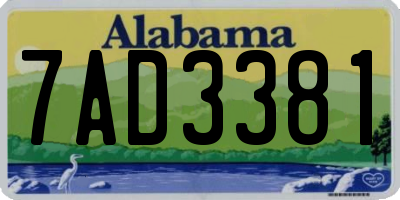 AL license plate 7AD3381
