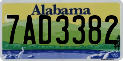 AL license plate 7AD3382