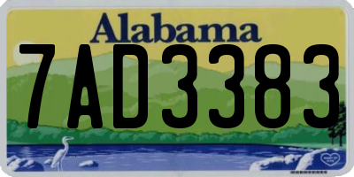 AL license plate 7AD3383