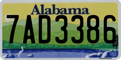 AL license plate 7AD3386