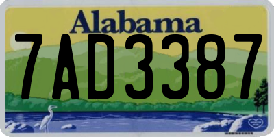 AL license plate 7AD3387