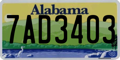 AL license plate 7AD3403