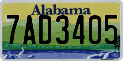AL license plate 7AD3405