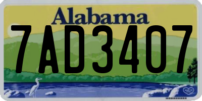 AL license plate 7AD3407