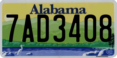 AL license plate 7AD3408