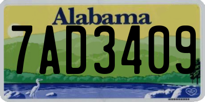 AL license plate 7AD3409