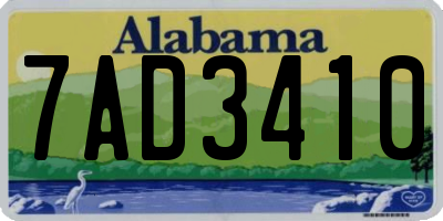 AL license plate 7AD3410