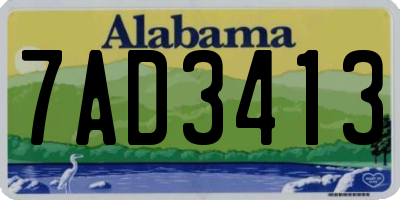 AL license plate 7AD3413