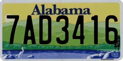 AL license plate 7AD3416