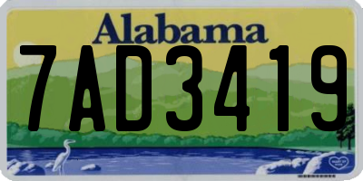 AL license plate 7AD3419