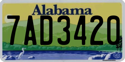 AL license plate 7AD3420