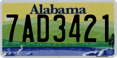 AL license plate 7AD3421