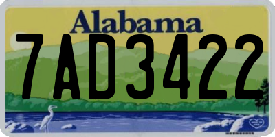 AL license plate 7AD3422